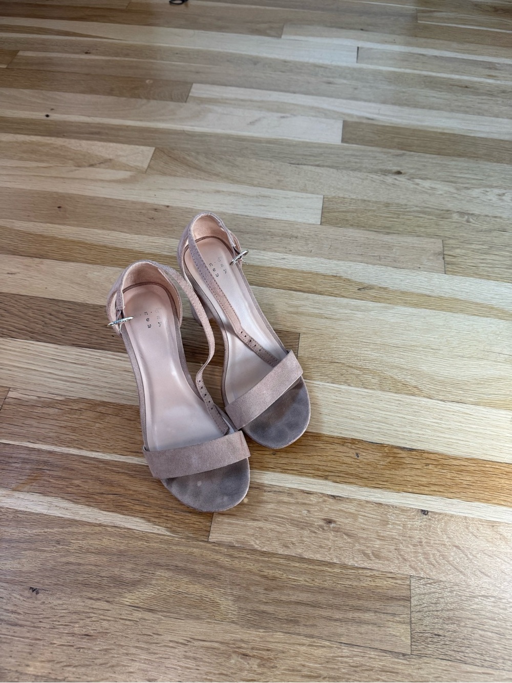a new day Nude Suede Open-Toe Ankle Strap Sandals